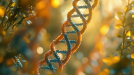 Poster - A detailed view of a single DNA molecule strand
