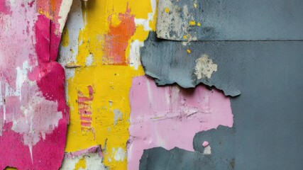 Poster - A worn-out wall with peeling paint, perfect for illustrating decay or neglect