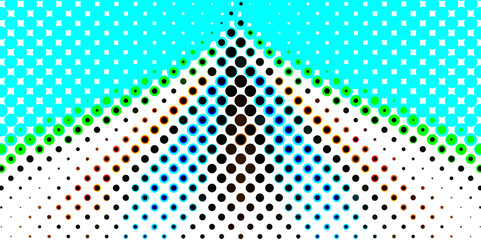 Poster - Multicolor of seamless circle monochrome texture pop art overlay dotted halftone background, trendy texture with colorful cover design template pattern paper color halftone with geometric background.