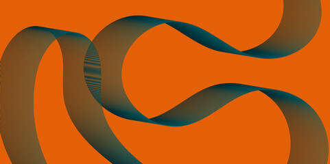 Poster - Violet and red orange color effect modern and futuristic glowing line geometric curve shape with blend effect texture background, abstract color flowing wave with stylized blended line art background.