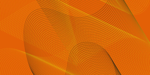 Poster - Abstract color flowing wave with stylized blended line art background, violet and red orange color effect modern and futuristic glowing line geometric curve shape with blend effect texture background.