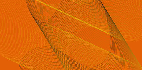 Poster - Abstract color flowing wave with stylized blended line art background, violet and red orange color effect modern and futuristic glowing line geometric curve shape with blend effect texture background.