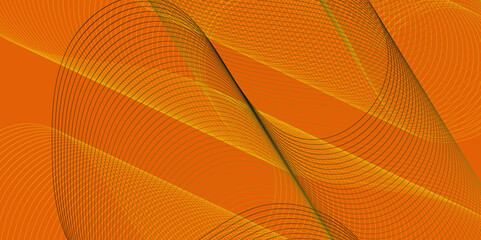 Poster - Abstract color flowing wave with stylized blended line art background, violet and red orange color effect modern and futuristic glowing line geometric curve shape with blend effect texture background.