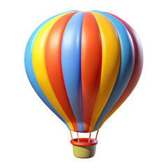 Poster - 3d cartoon hot air balloon isolated on transparent background