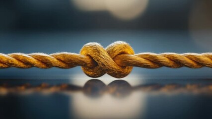 Poster - A tight rope with a securely tied knot, ideal for outdoor or adventure use