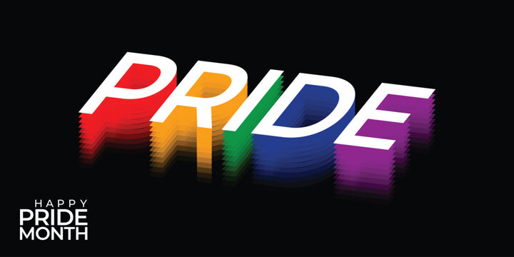 LGBT pride abstract background. Vector background with rainbow colors shadow. Rainbow colored wavy abstract lines. Vector Banner Template for Pride Month
