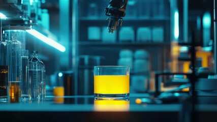 Poster - A clear glass filled with a transparent liquid sits on a countertop, ready for use