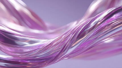Poster - Swirling strands of purple and clear material intertwine, creating a captivating visual flow that evokes movement and fluidity against a soft backdrop.