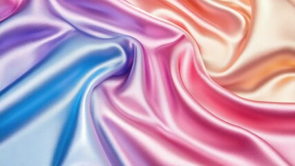 Poster - High-quality close-up shot of pink and blue fabric textures