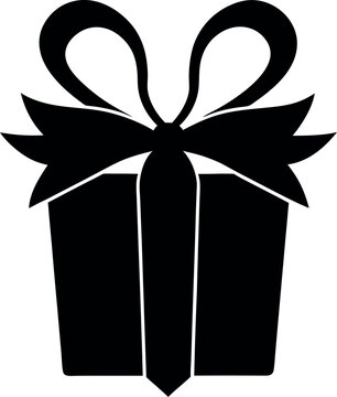 black gift box with ribbon