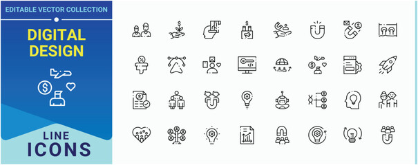 Aufkleber - Digital Design icon collection. Contains such icons as art, designer, creative, illustration, design, tool and more. Graphic Design icon collection. Minimalist icons pack. Art and illustration.