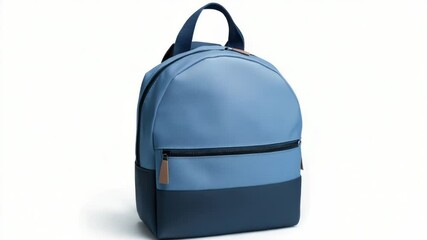 Poster - A blue and black backpack on a plain white background