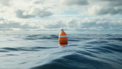 Aufkleber - A lone buoy drifting in the open ocean