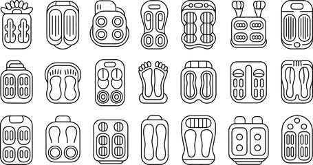 Aufkleber - black and white line drawings of foot massage mats