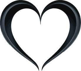 Leinwandbilder - A minimalist image featuring a black heart shape against a white background