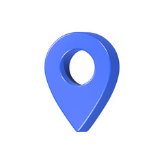 Fototapete - locate pin place 3d rendering icon blue color