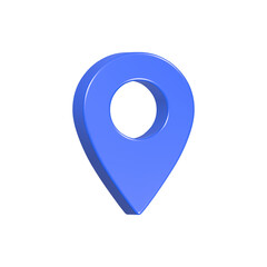 Fototapete - locate pin place 3d rendering icon blue color
