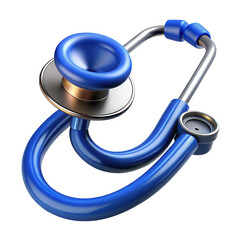 Poster - 3d realistic blue stethoscope isolated on transparent background