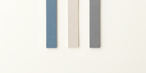 Poster - Three vertical rectangles in blue beige and gray against a white background minimalist design
