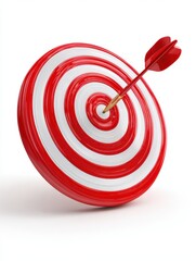 Aufkleber - Successful Dart Hitting Business Target With Red Arrow Symbolizing Achievement and Strategy on a 3D Isolated Background