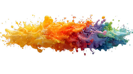 Poster - A vibrant rainbow explosion of paint, isolated on transparent background