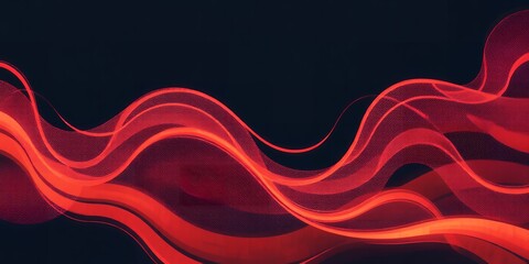 Poster - Abstract background featuring flowing red waves against a dark backdrop with subtle textures