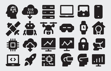 Poster - Business and web design transportation icon vector set with communication symbols