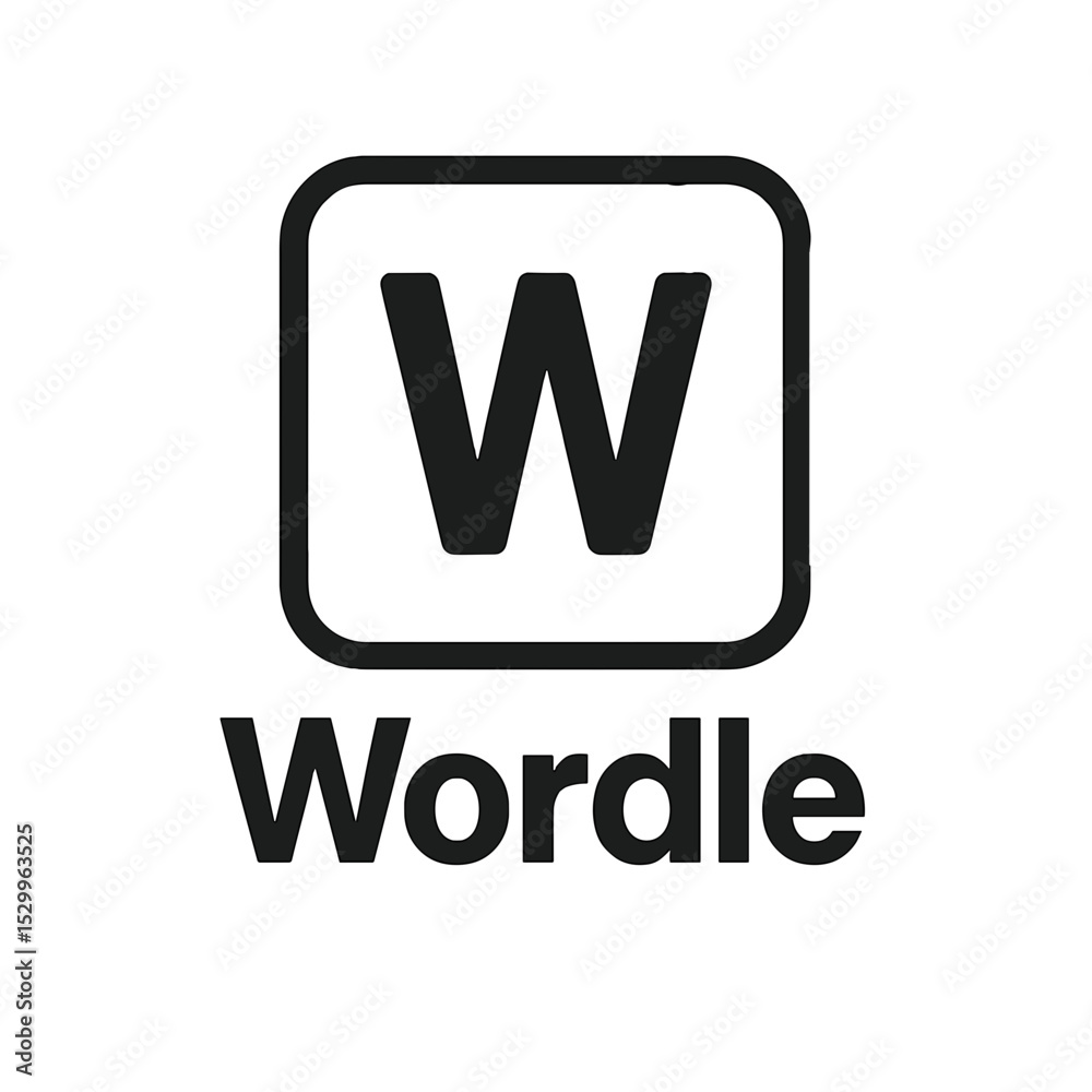 Wordle game icon with bold letter W in square outline representing ...
