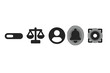 © Vector - Calm Digital Icons. Solid style icons of calm digital harmony: smooth progress bar, balanced workflow badge, focused user profile,