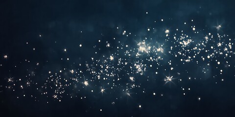 Poster - A dark blue background filled with a multitude of sparkling white dots resembling stars or glitter