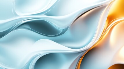 Poster - A mesmerizing blend of soft blue and warm orange colors flowing together in graceful wave patterns, evoking a sense of calm and creativity in a smooth, abstract design.