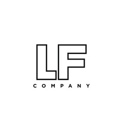 Aufkleber - Letter L and F, LF logo design template. Minimal monogram initial based logotype.