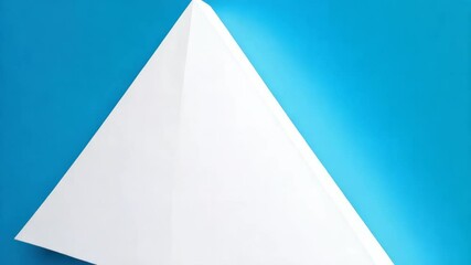 Poster - Clean upward direction concept with white arrow on vibrant blue background emphasizing growth, progress and positive movement with copy space.