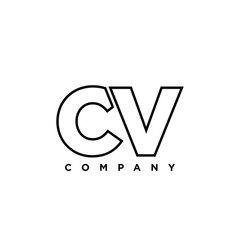 Aufkleber - Letter C and V, CV logo design template. Minimal monogram initial based logotype.