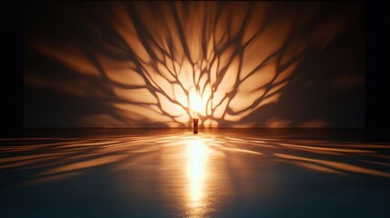 Poster - A stunning interplay of light and shadows creates an organic pattern reminiscent of branches, evoking feelings of tranquility and connection to nature.