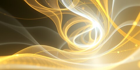 Poster - Abstract background featuring flowing golden and white lines creating a dynamic swirl effect