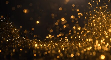 Wall Mural - sparkling gold dust on a black background footage 4k