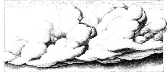 Poster - Stratus cloud layer with subtle horizontal texture illustration for atmospheric design