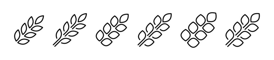 Poster - Wheat ear icon. Grain icons. Gluten symbol. Vector