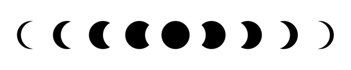 Poster - Moon phases collection. Moon phases vector icon set. Moon rotation icons set. Space poster set. illustration isolated. Nature concept. Isolated vector icon. Calendar icon vector. Galaxy, space. EPS 10