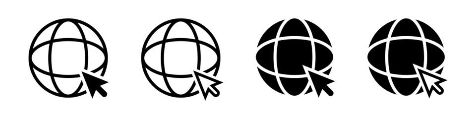 Poster - Go to web icons. World web icons. Earth globes. Website icon set. Internet icon set. Vector