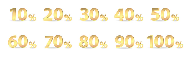 Poster - Gold numbers isolated on transparent background. Set of luxury gold number collections. Realistic golden numbers. Vector decorative design elements. EPS 10