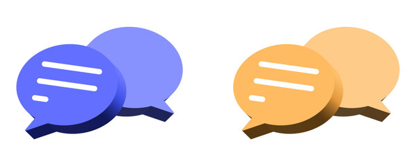 Poster - 3d chat icon speech bubble symbol Chat message icons - talk message Bubble chat speech text box icon , social media communication background concept. vector illustration