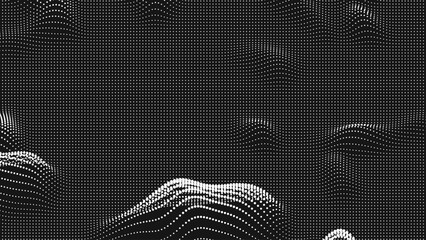 Poster - Point wave bump texture. Abstract dot background. Technological cyberspace background.