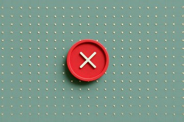 Poster - Retro Error Icon Displayed Prominently on a Dotted Grid Interface With Clear Upper Zone and Bright Colors