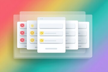 Poster - Multiple Overlapping Error Popups on Transparent Screen With Minimalistic Design Showcasing Various Alerts and Notifications