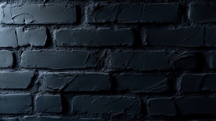 Poster - Brick wall with a black background. The wall is made of bricks and has a rough texture