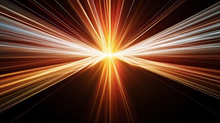 Poster - Bright light is shown in the center of the image, surrounded by a series of bright, colorful lines. The image has a sense of movement and energy