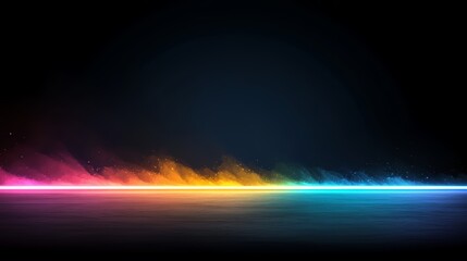 Aufkleber - Colorful line of smoke is shown in the dark background. The smoke is in different colors and is spread out across the image. The image has a dreamy, surreal feel to it