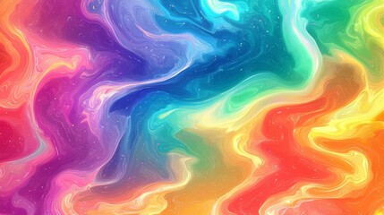 Poster - Colorful swirl of paint with a rainbow of colors. The colors are bright and vibrant, creating a sense of energy and excitement